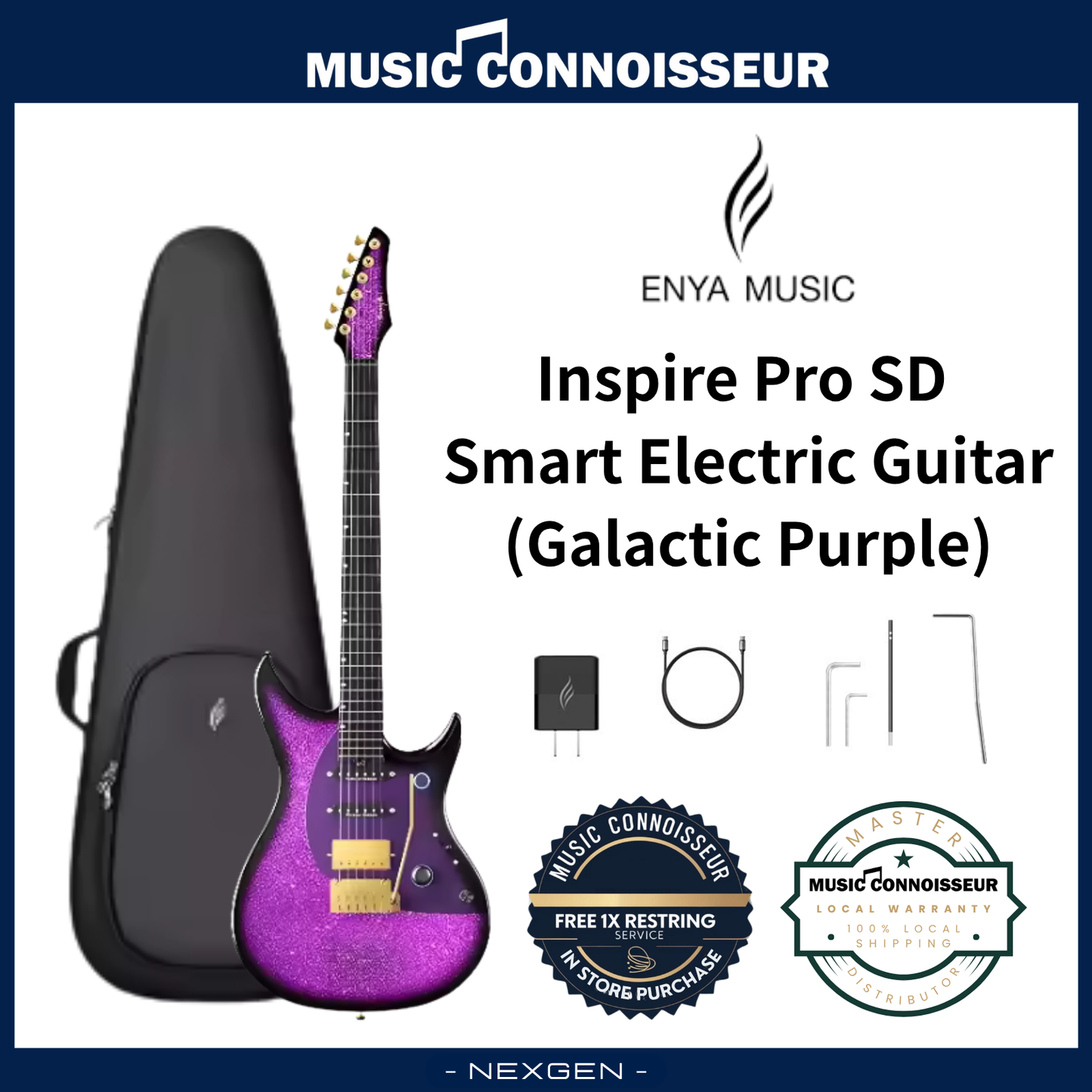 ENYA Inspire Pro SD Smart Electric Guitar (Galactic Purple)