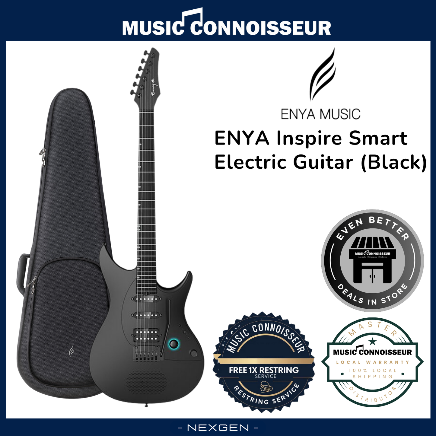 ENYA Inspire Smart Electric Guitar (Black)