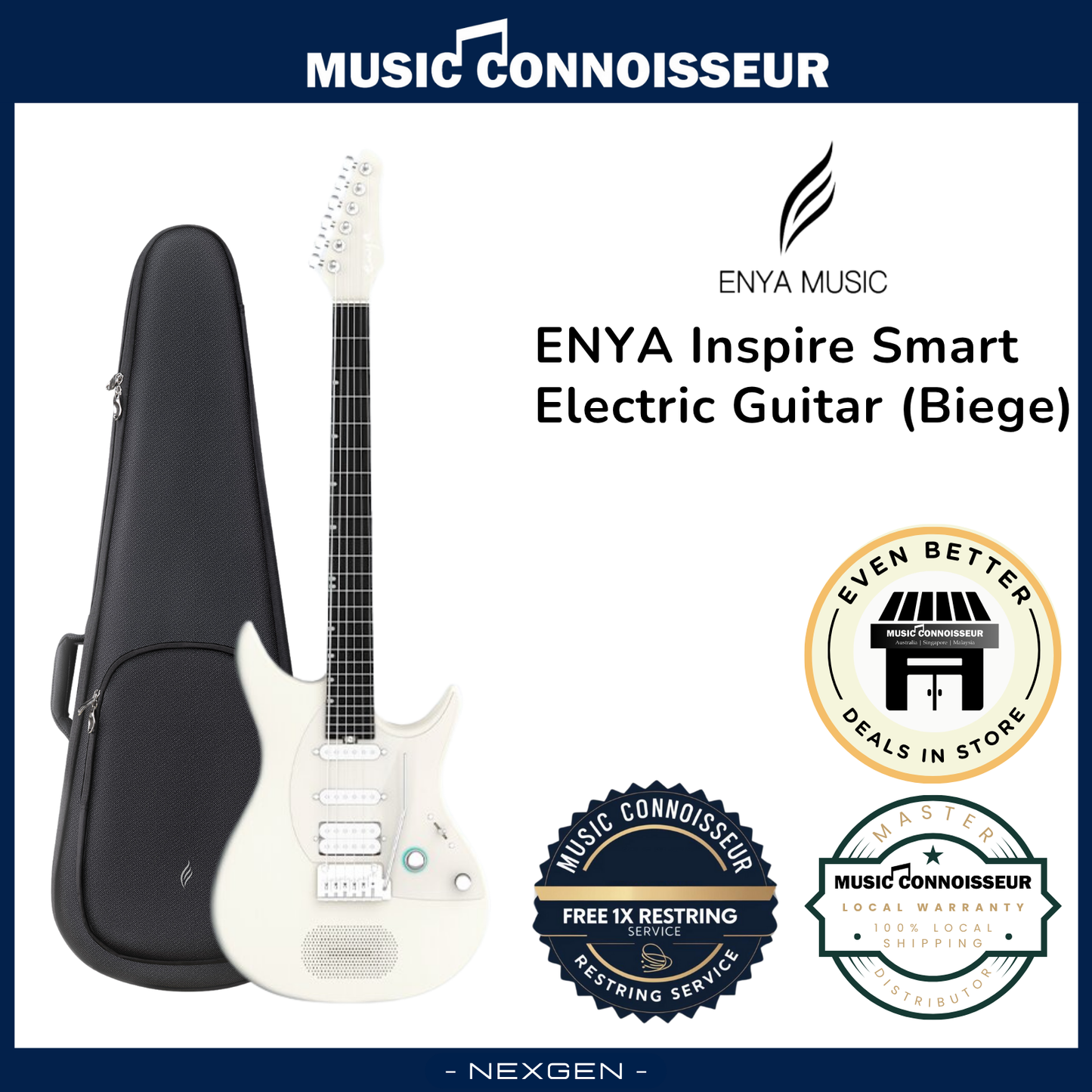 ENYA Inspire Smart Electric Guitar (Beige)