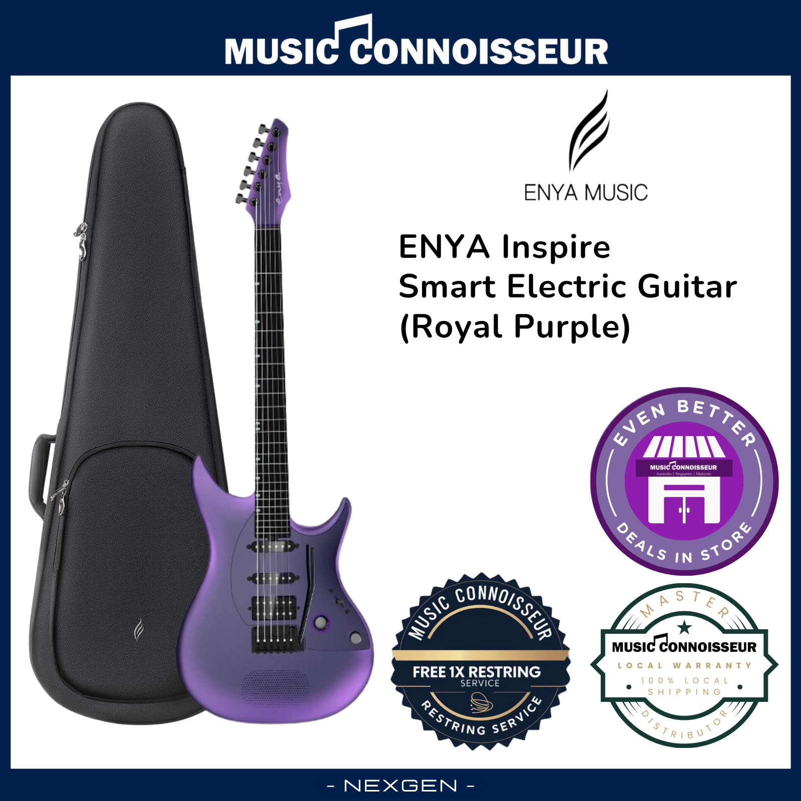 ENYA Inspire Smart Electric Guitar (Royal Purple) – Music ENYA Inspire Smart Electric Guitar (Royal Purple) – Music