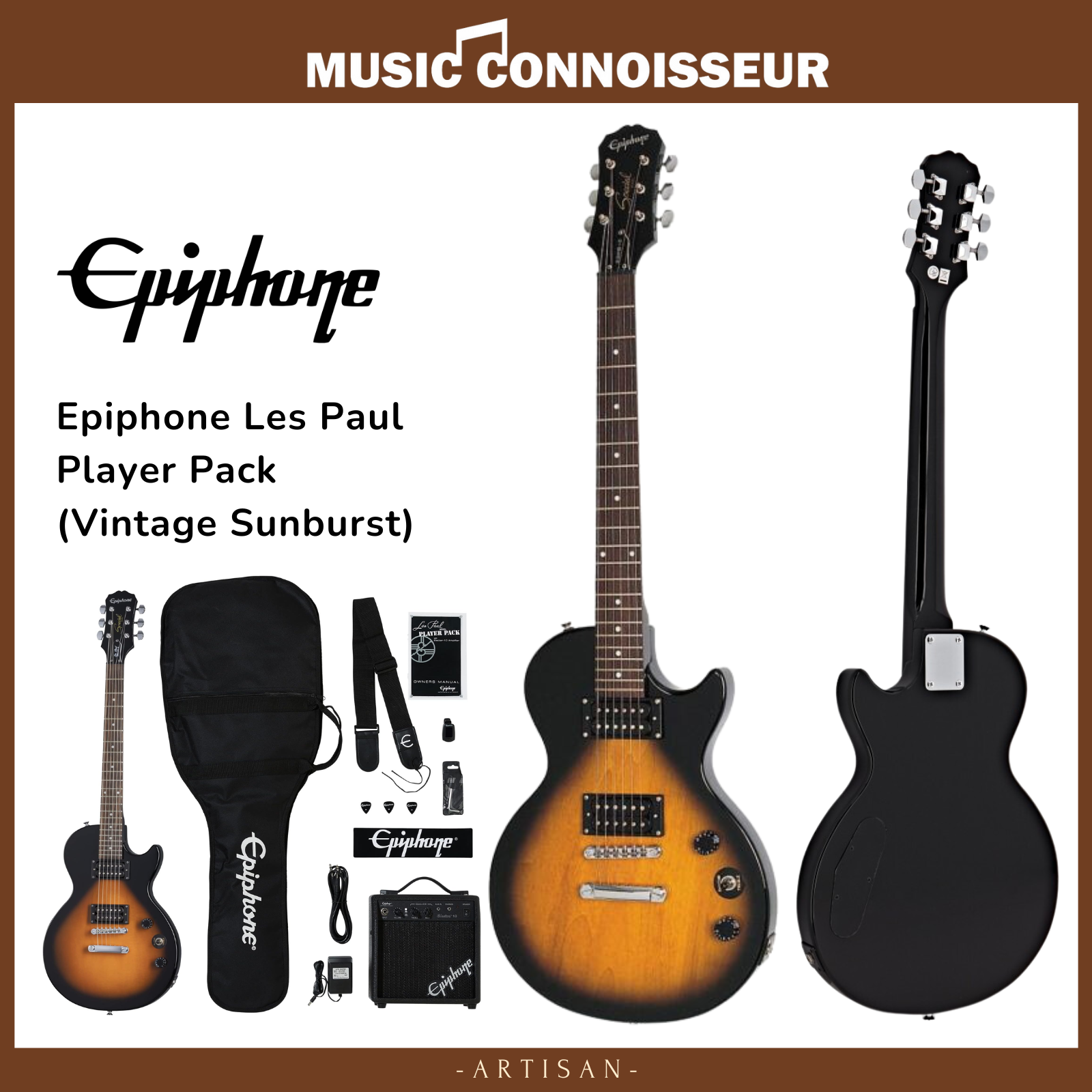 Epiphone Les Paul Player Pack (Vintage Sunburst) – Music
