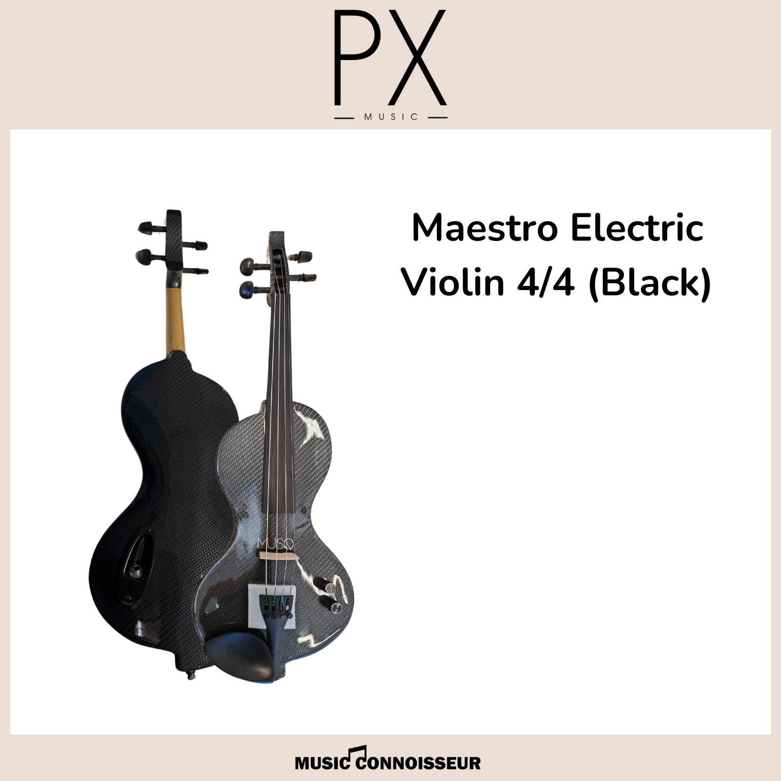 PX Maestro 4/4 Electric Violin (Black) – Music Connoisseur Singapore