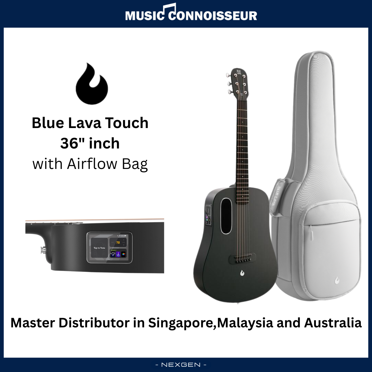 Blue Lava 36" Smart Guitar (Midnight Black)