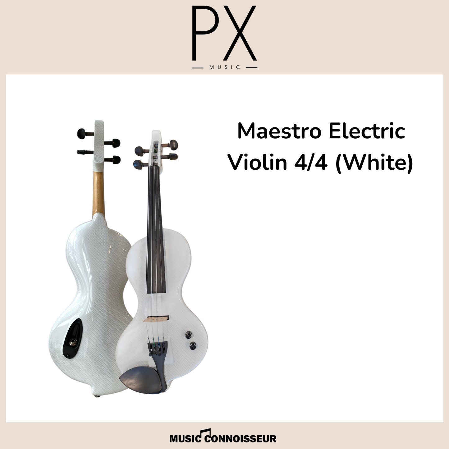 PX Maestro 4/4 Electric Violin (White)