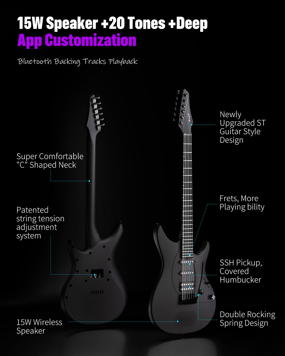 ENYA Inspire Smart Electric Guitar (Black)