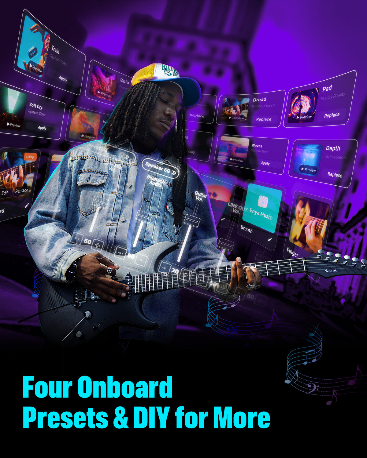 ENYA Inspire Smart Electric Guitar (Black)