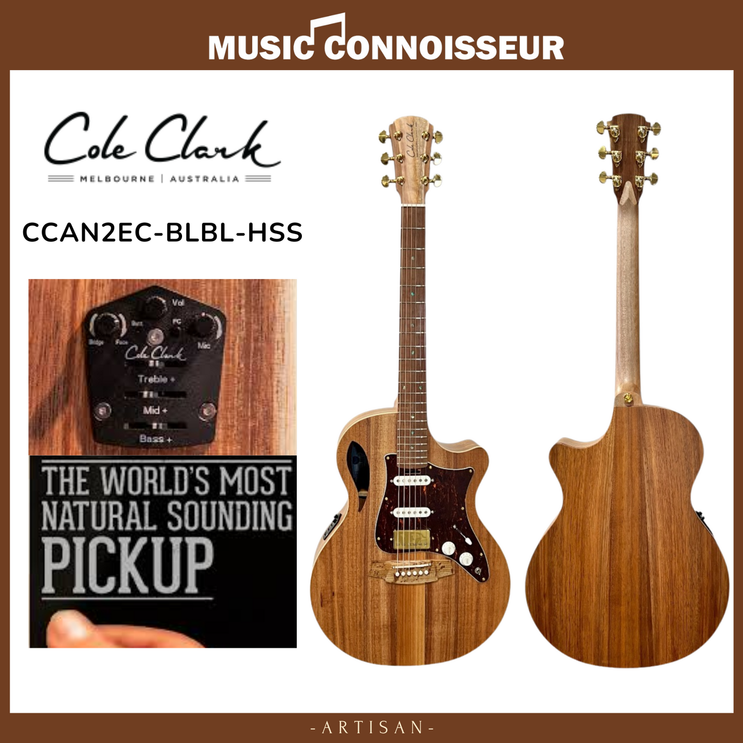 Cole Clark Acoustic Guitar CC-AN2EC-BLBL-HSS