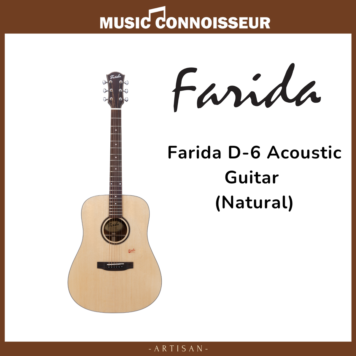 Farida D-6 Acoustic Guitar (Natural)