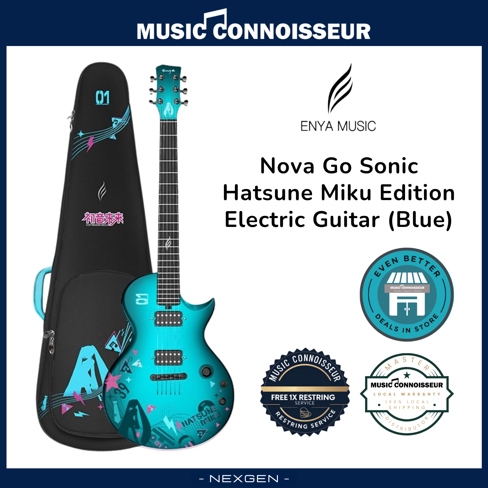 ENYA NOVA GO Sonic Hatsune Miku Edition Electric Guitar (Blue ENYA NOVA GO Sonic Hatsune Miku Edition Electric Guitar (Blue