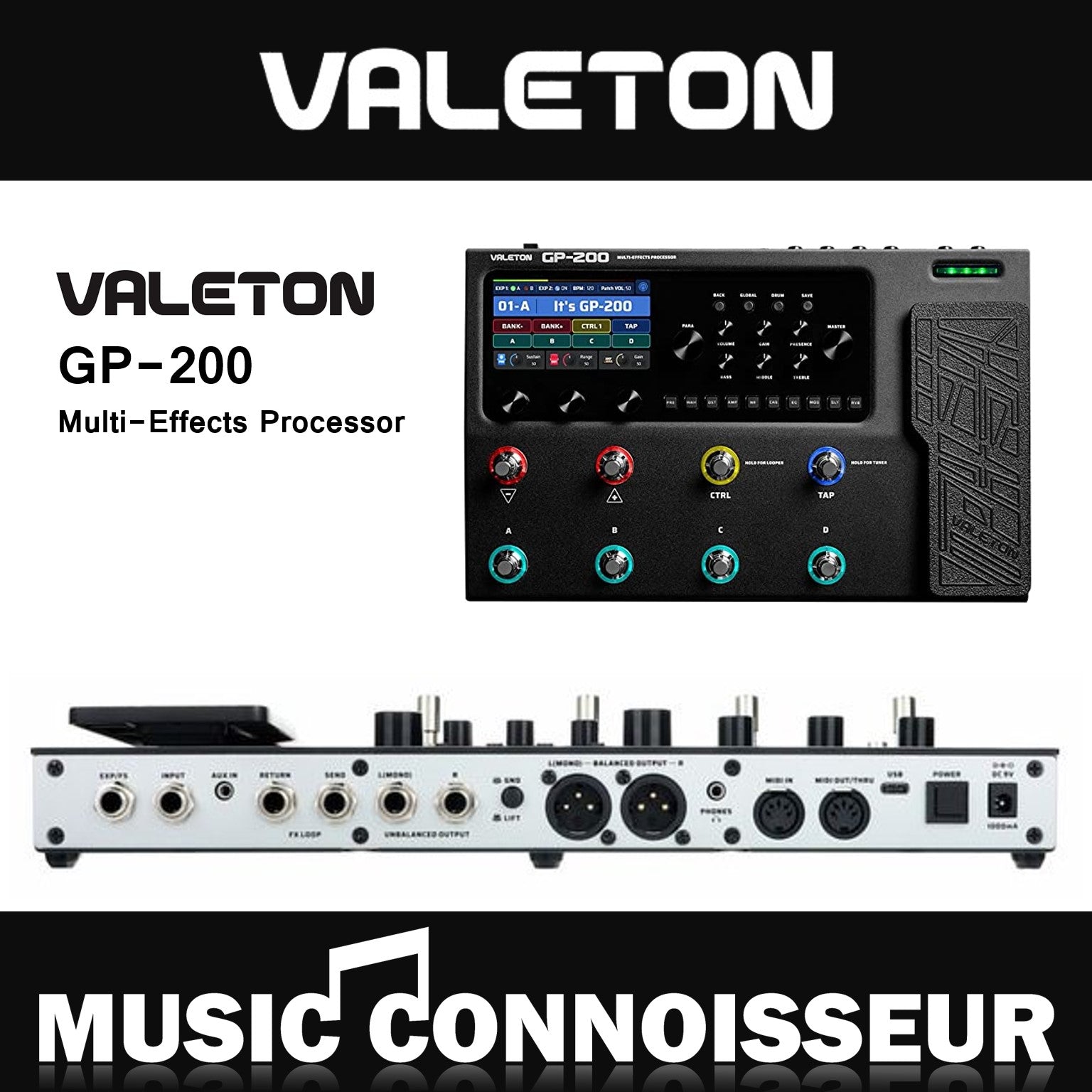 Valeton GP-200 Guitar Multi-Effect Amp Simulator (Black) – Music  Connoisseur Singapore