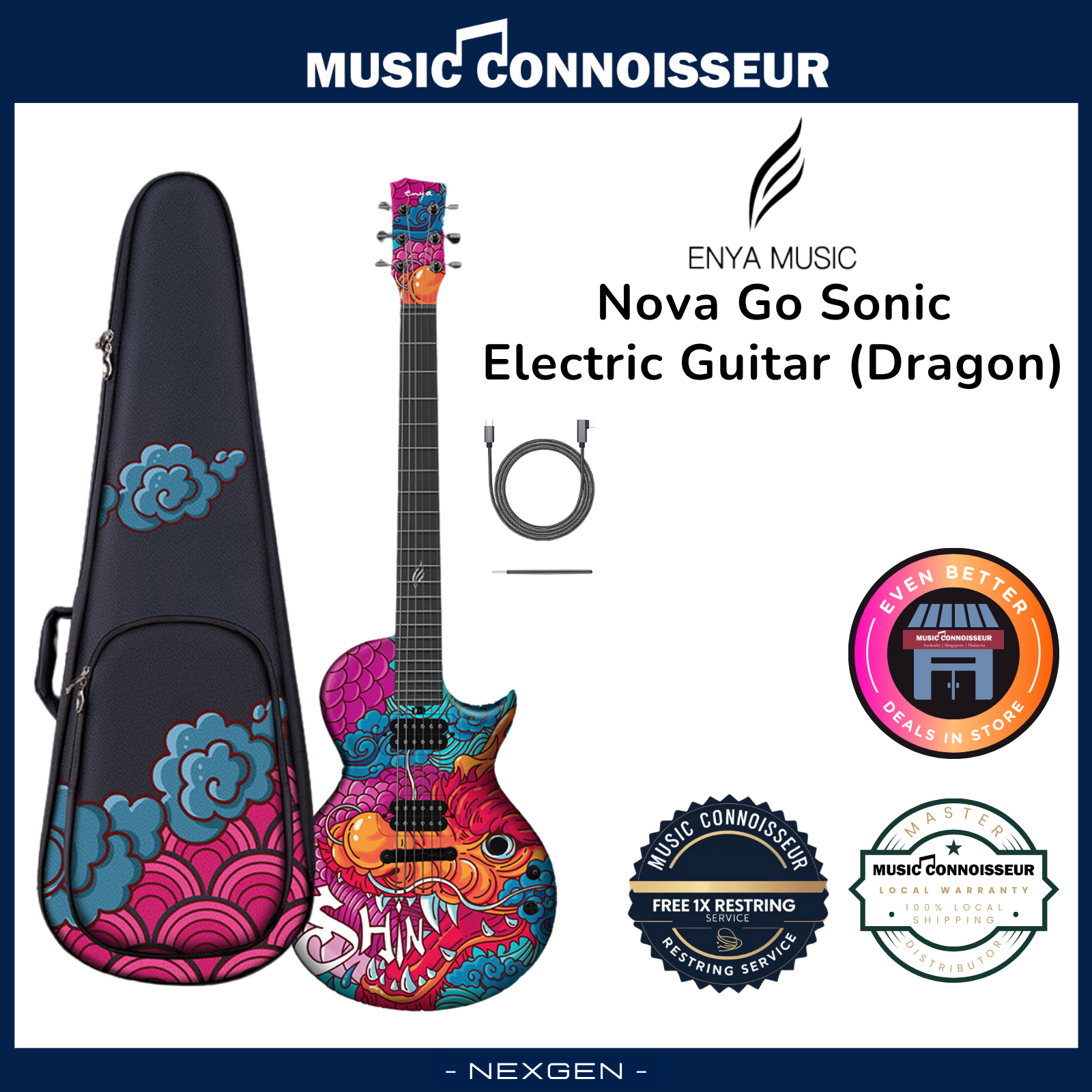 ENYA NOVA GO Sonic Electric Guitar (Dragon) – Music Connoisseur ENYA NOVA GO Sonic Electric Guitar (Dragon) – Music Connoisseur