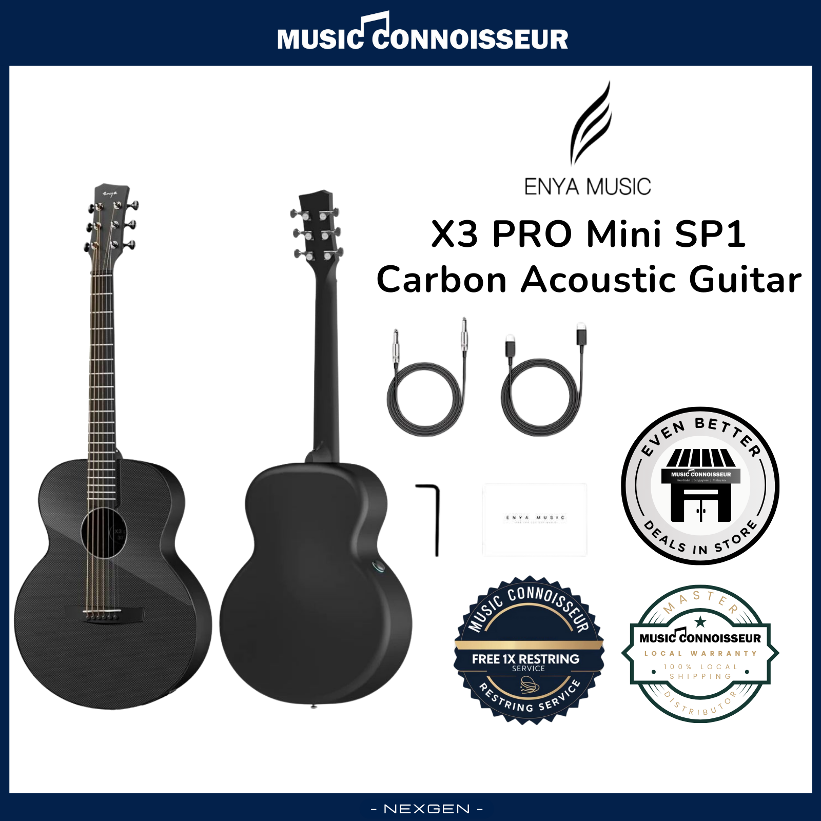 ENYA X3 PRO MINI Carbon Acoustic Guitar – Music Connoisseur Singapore