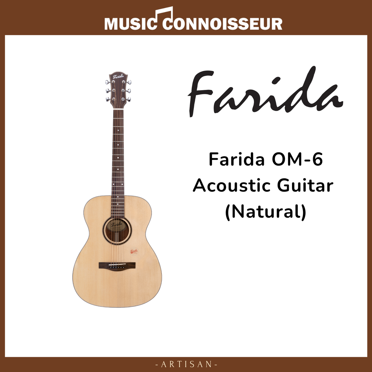Farida OM-6 Acoustic Guitar (Natural)
