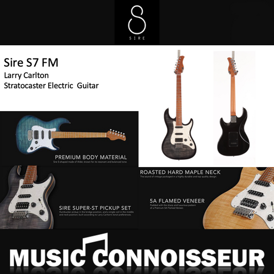 Sire S7 FM Larry Carlton Electric Guitar (Transparent Black)