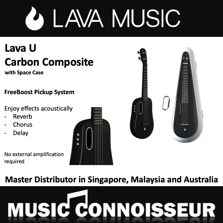 Lava U Carbon Composite Ukulele with Freeboost System (26" - Sparkle Black)