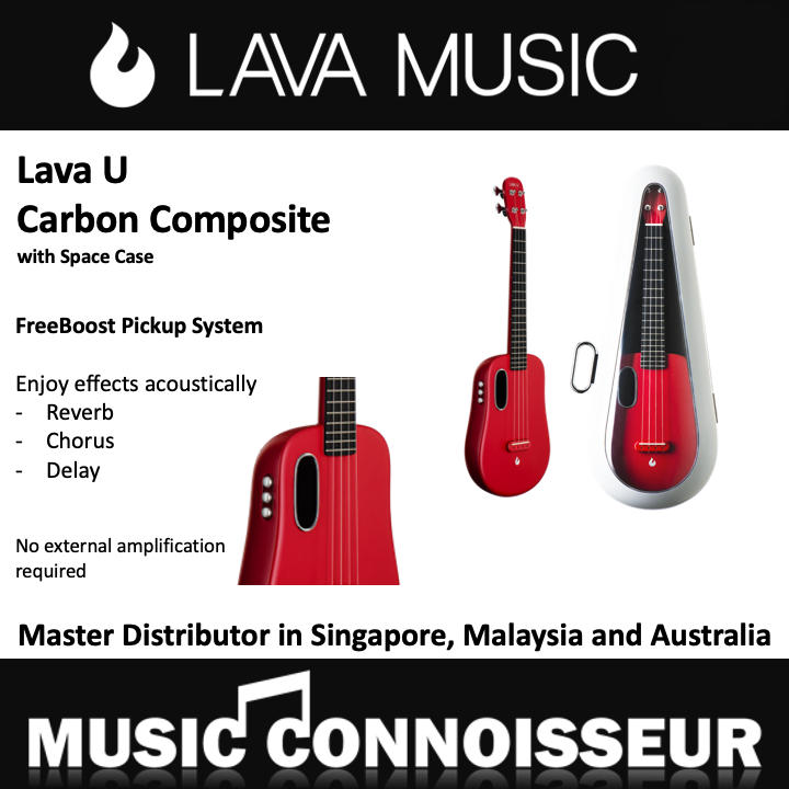 Lava U Carbon Composite Ukulele with Freeboost System (26" - Sparkle Red)
