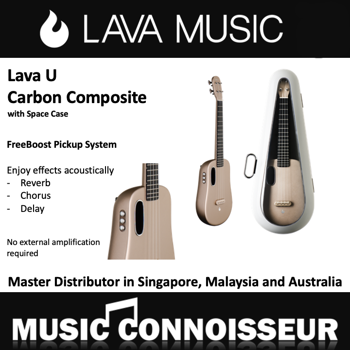 Lava U Carbon Composite Ukulele with Freeboost System (26" - Sparkle Gold)