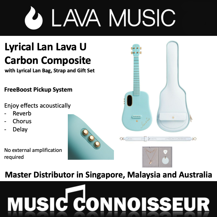 Lyric Lan Lava U Carbon Composite Ukulele with Freeboost System (26" - Ocean Blue)