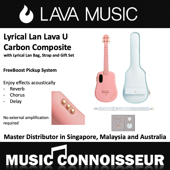 Lyric Lan Lava U Carbon Composite Ukulele with Freeboost System (26" - Sparkle Sakura)