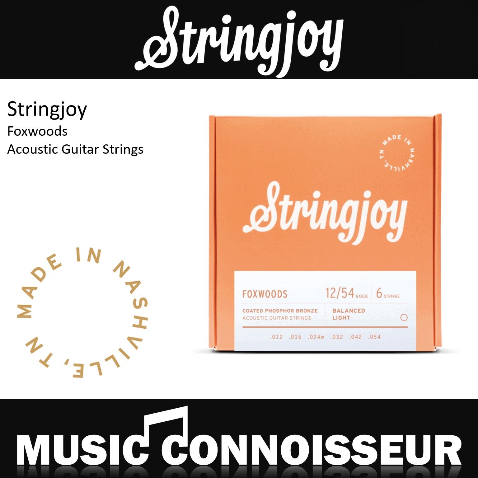 Stringjoy Foxwoods Coated Acoustic Strings 12/54 Music Connoisseur
