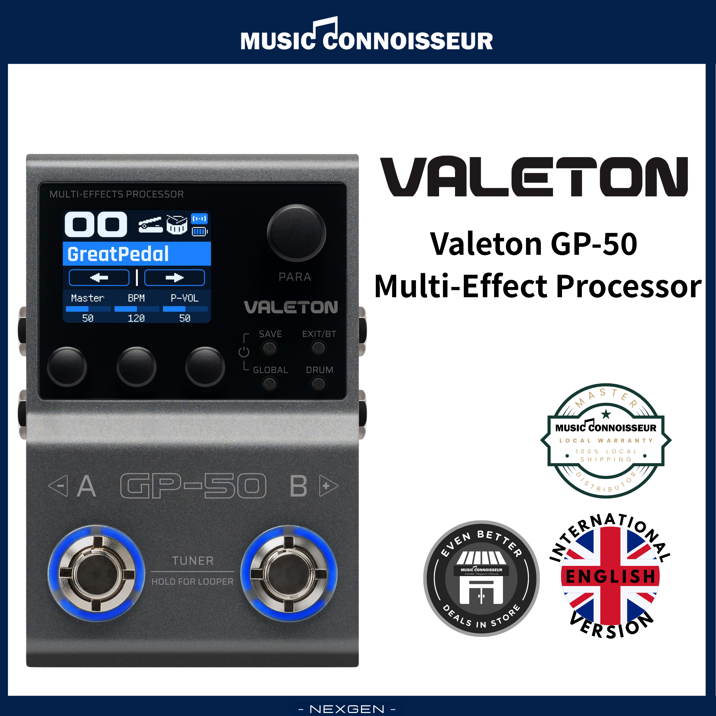 Valeton GP-50 Multi-Effect Processor – Music Connoisseur Singapore
