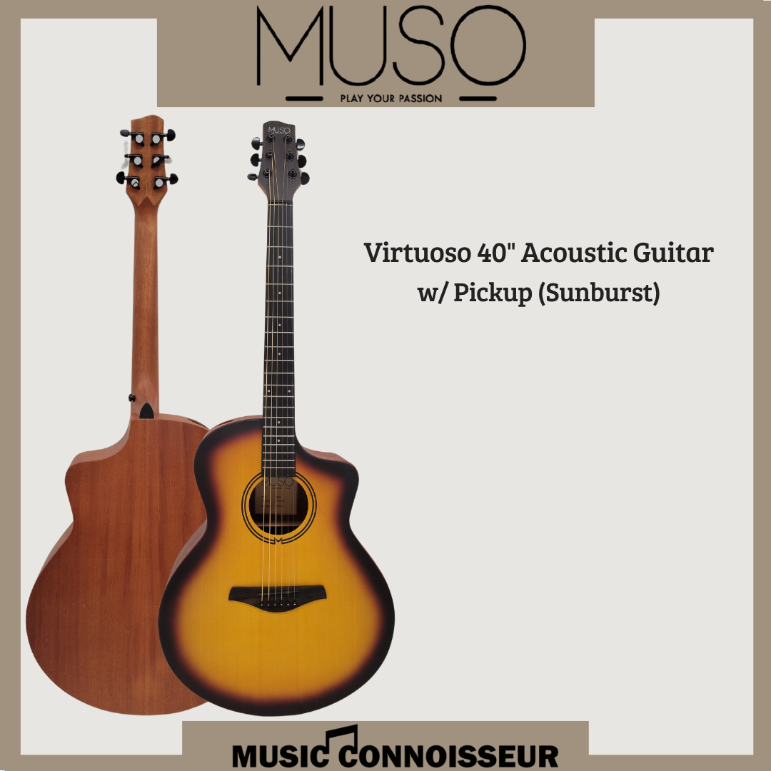 MUSO Virtuoso 40" Acoustic Guitar w/ Pickup (Sunburst)