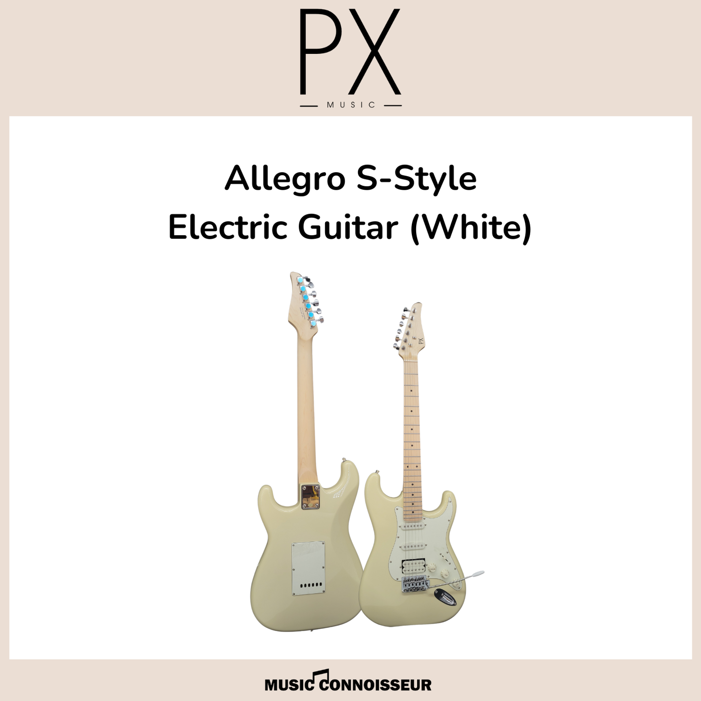 PX Allegro S-Style Electric Guitar (White)