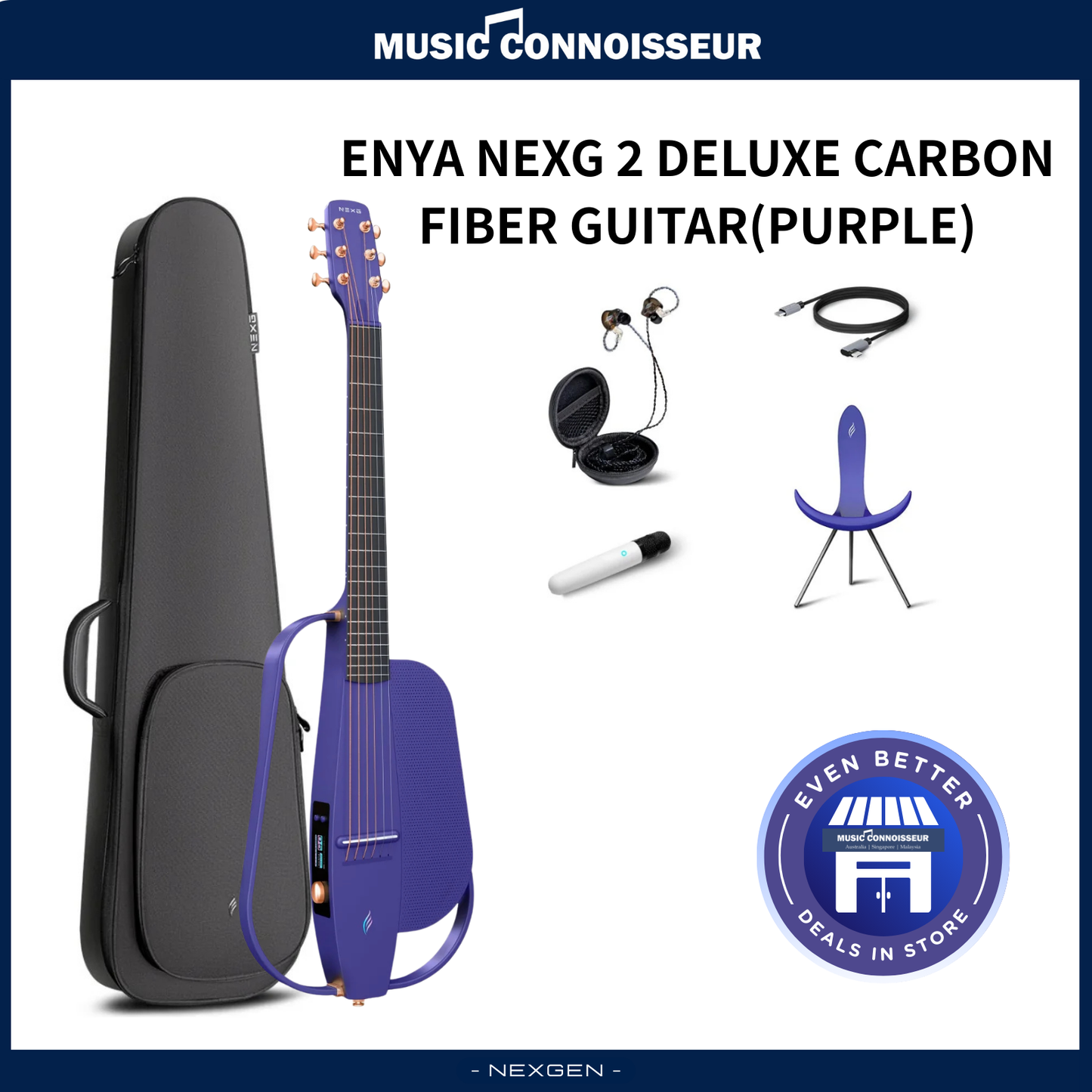 ENYA NEXG 2 Deluxe Carbon Fiber Guitar (Purple)