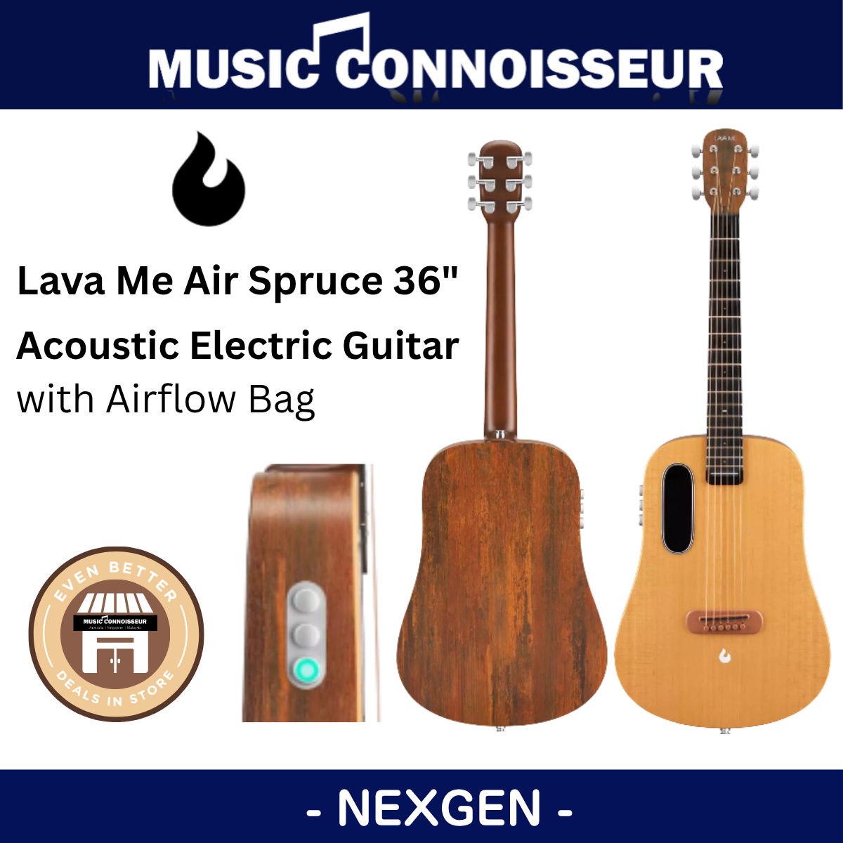 LAVA ME AIR Spruce (Woodgrain Brown & Burlywood) Music Connoisseur