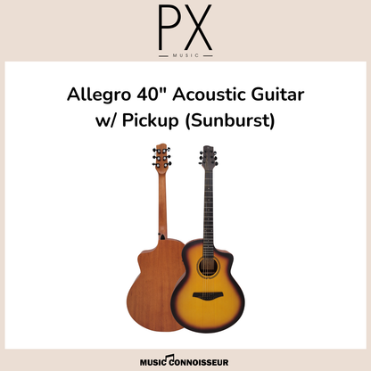PX Allegro 40" Acoustic Guitar w/ Pickup (Sunburst)