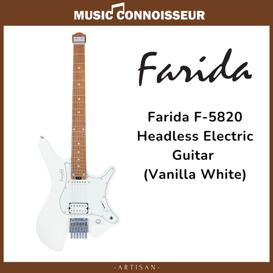 Farida F-5820 Headless Electric Guitar (Vanilla White)