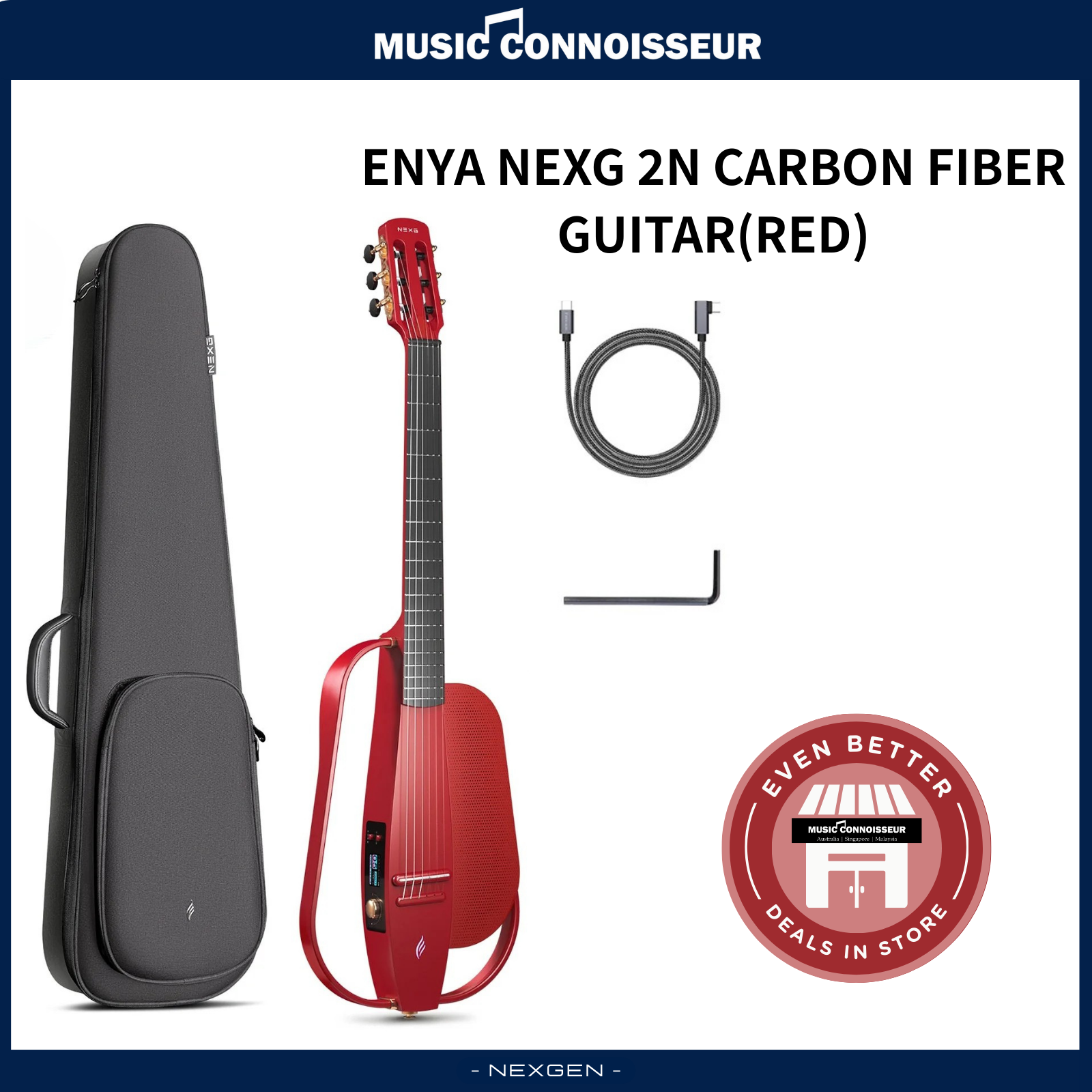 ENYA NEXG 2N Carbon Fiber Guitar (Red) – Music Connoisseur Singapore
