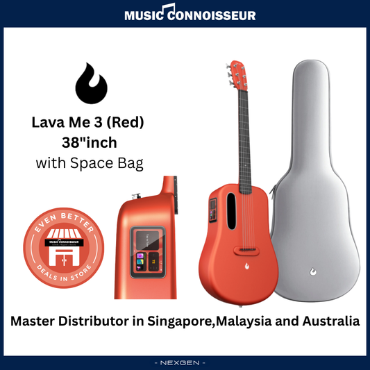 Lava Me 3 38" Smart Carbon Composite Guitar (Red)