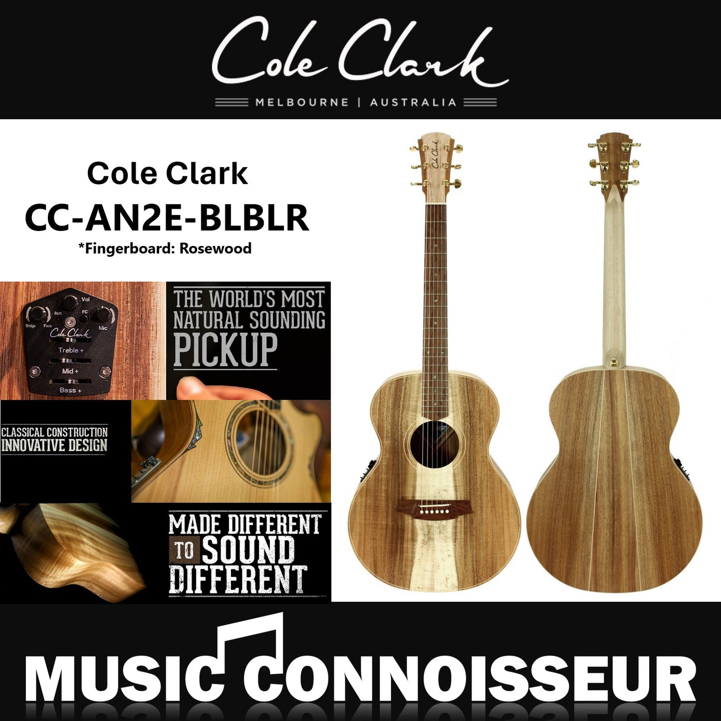 Cole Clark Acoustic Guitar CC-AN2E-BLBLR