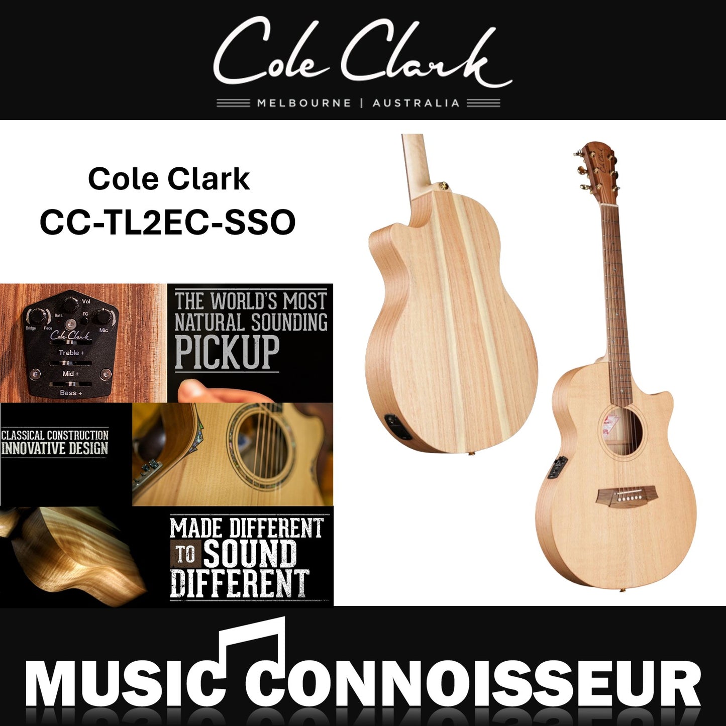 Cole Clark Acoustic Guitar CC-TL2EC-SSO