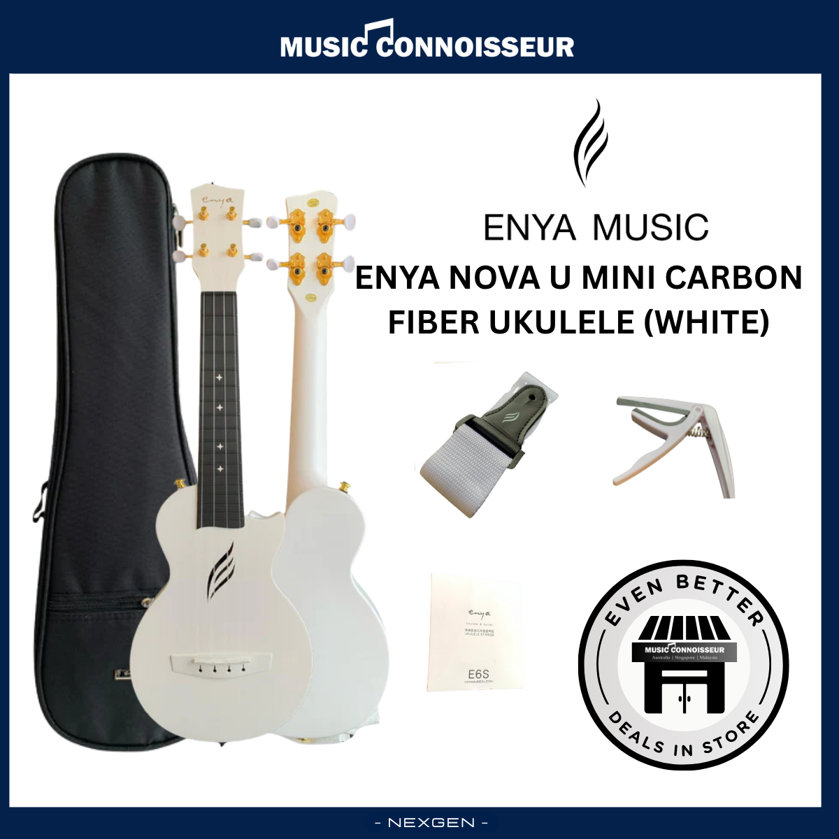 ENYA NOVA U MINI Carbon Ukulele (White)