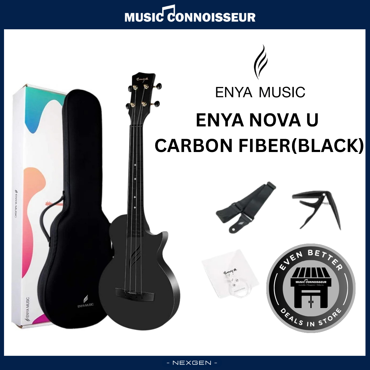 ENYA NOVA U Carbon Ukulele (Black)