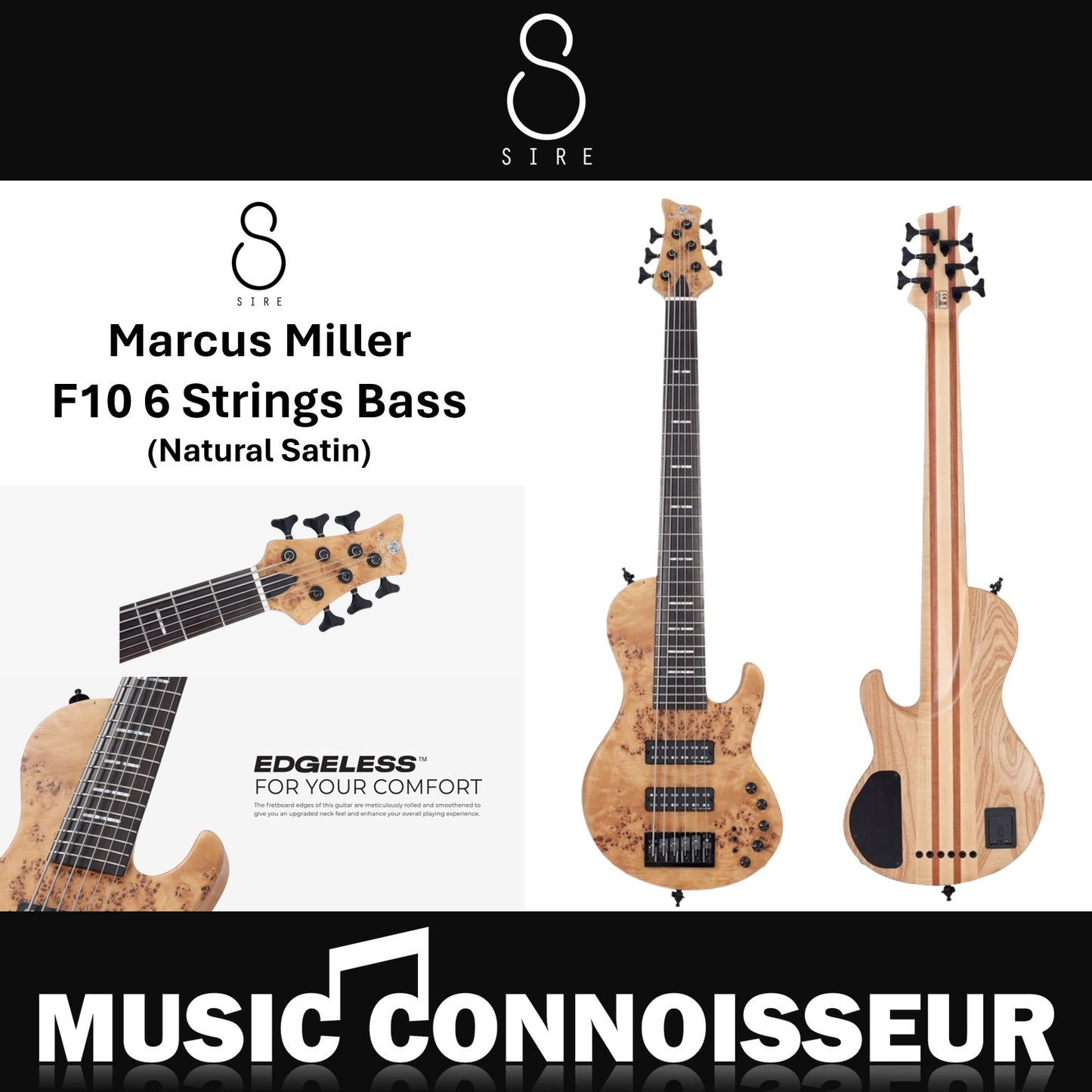 Sire Marcus Miller F10 6 Strings Bass (Natural Satin)