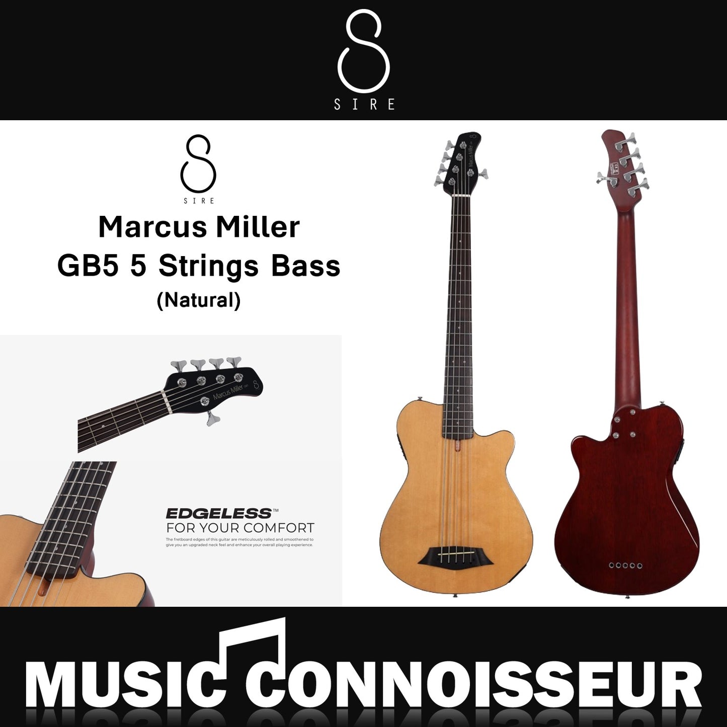 Sire Marcus Miller GB5 5 Strings Bass (Natural)