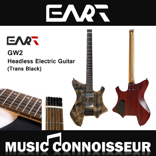 EART GW2 Headless Electric Guitar (Trans Black)
