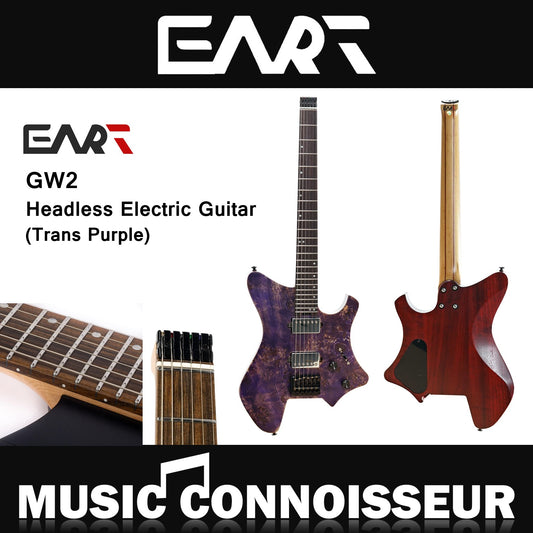 EART GW2 Headless Electric Guitar (Trans Purple)