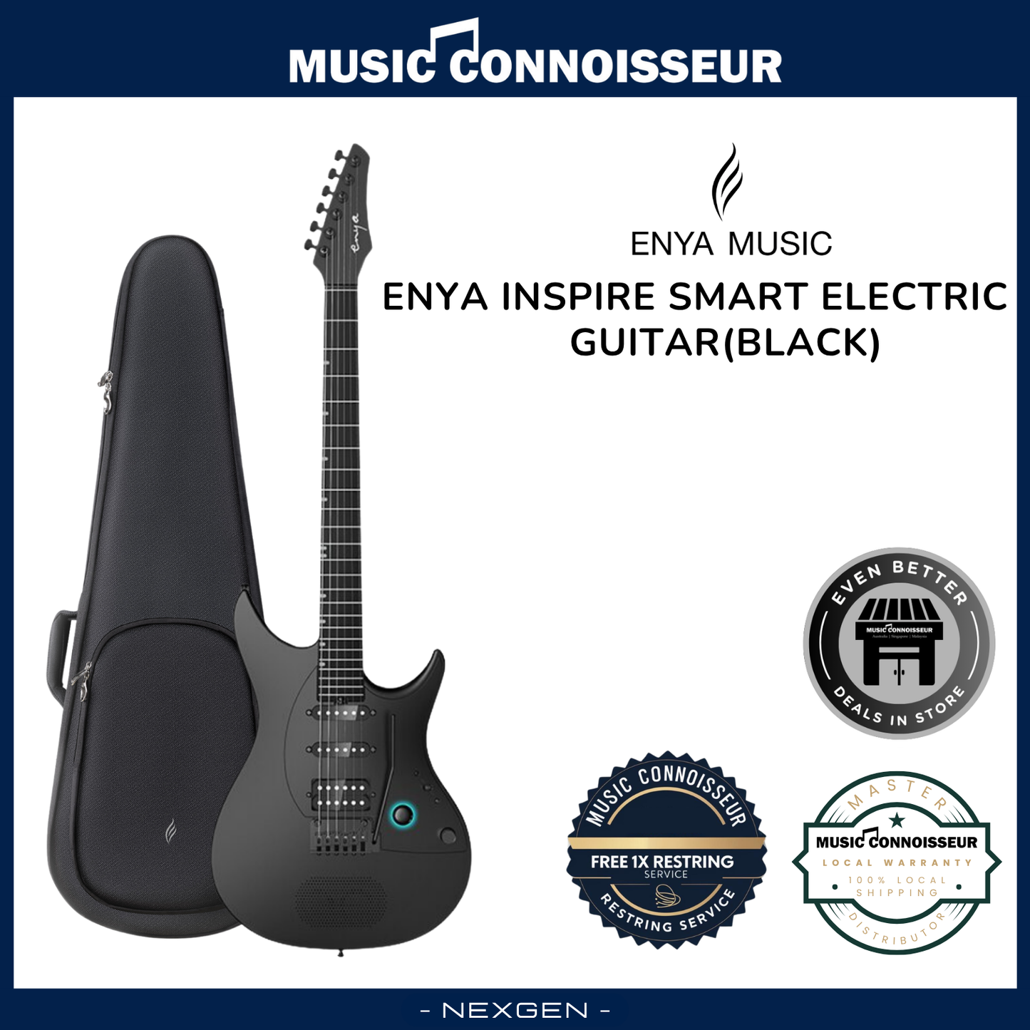 ENYA Inspire Smart Electric Guitar (Black)