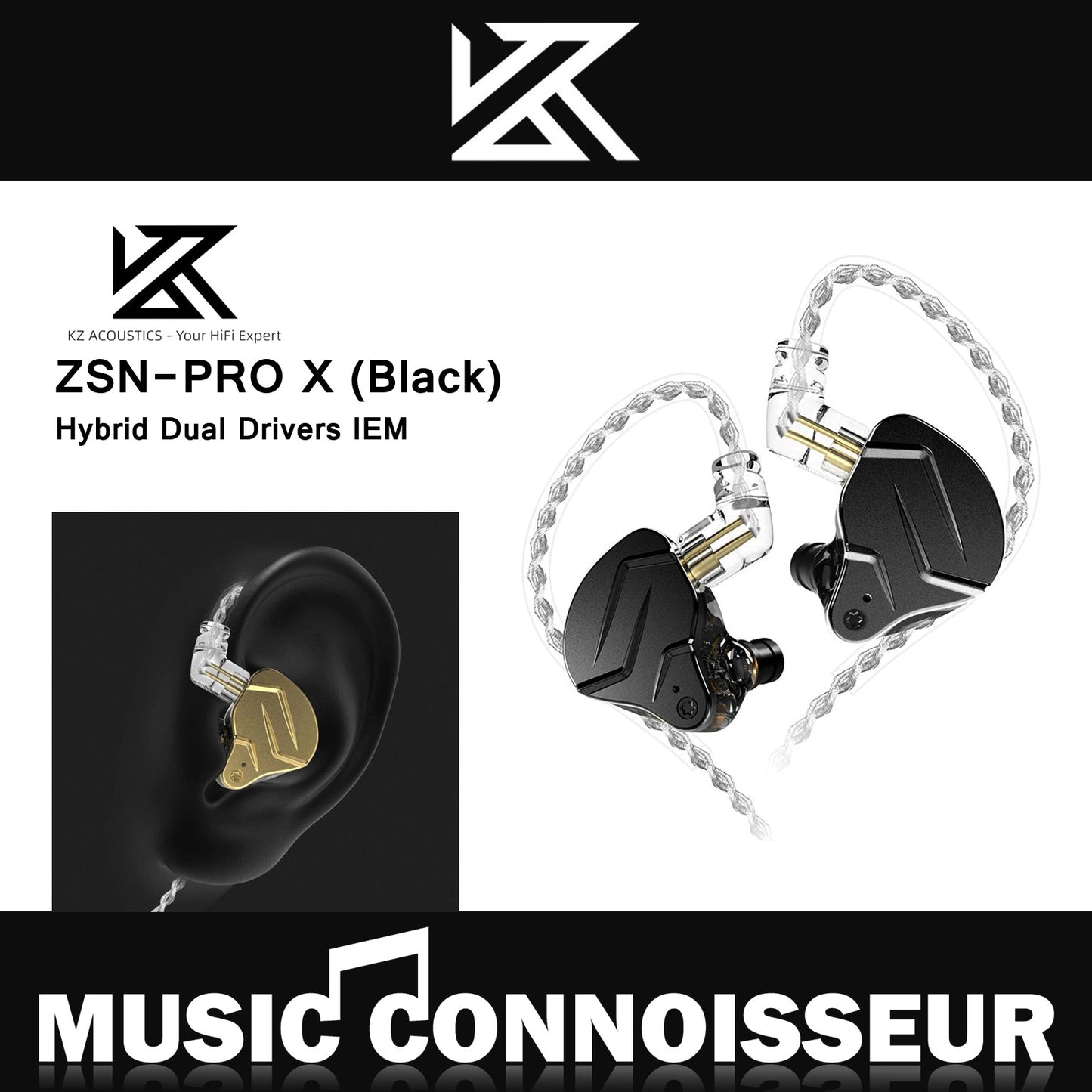 Bass Kz Zsn Pro Frequency Response KZ ZSN Pro X (Black) In-Ear Monitor