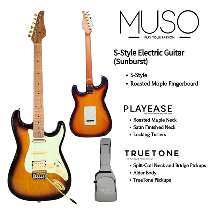 MUSO Virtuoso S-Style Electric Guitar (Sunburst)