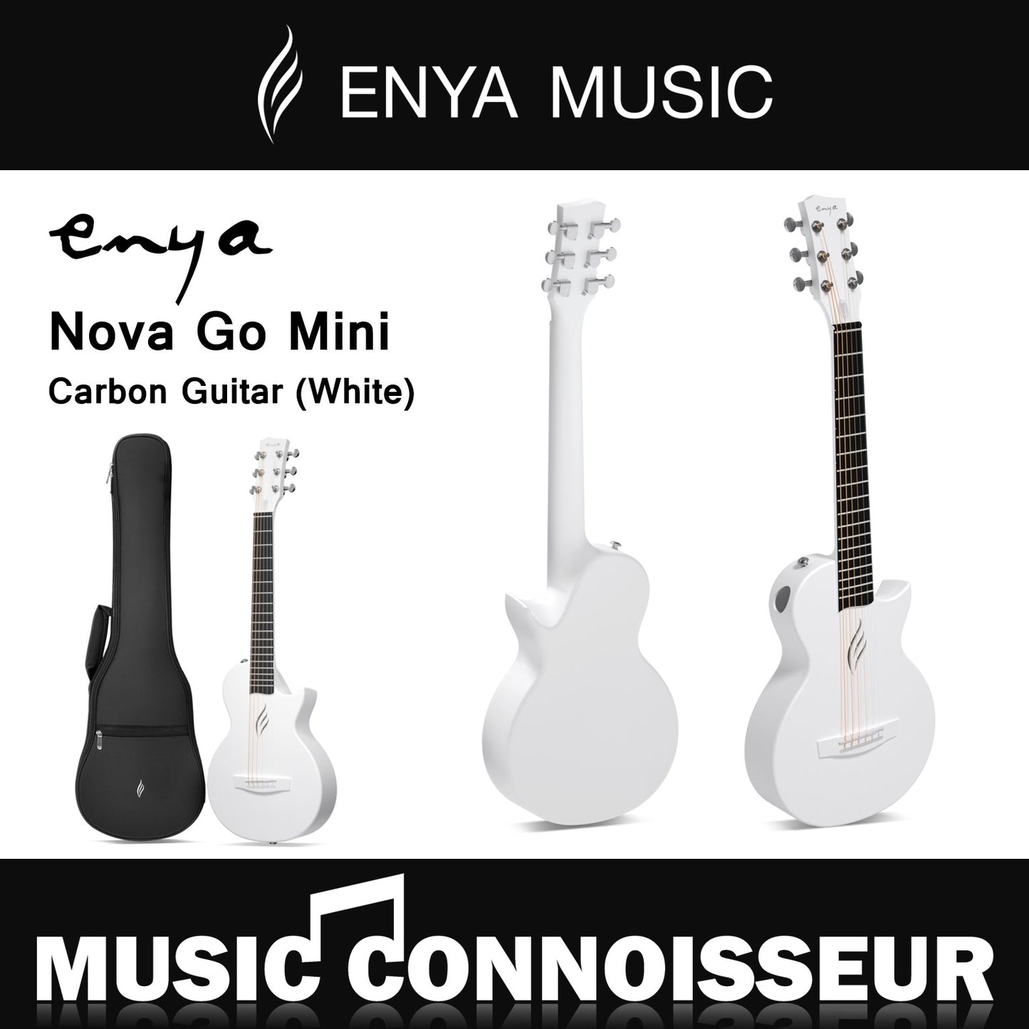 ENYA NOVA GO MINI Carbon Guitar (White)