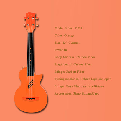 ENYA NOVA U Carbon Ukulele (Orange)