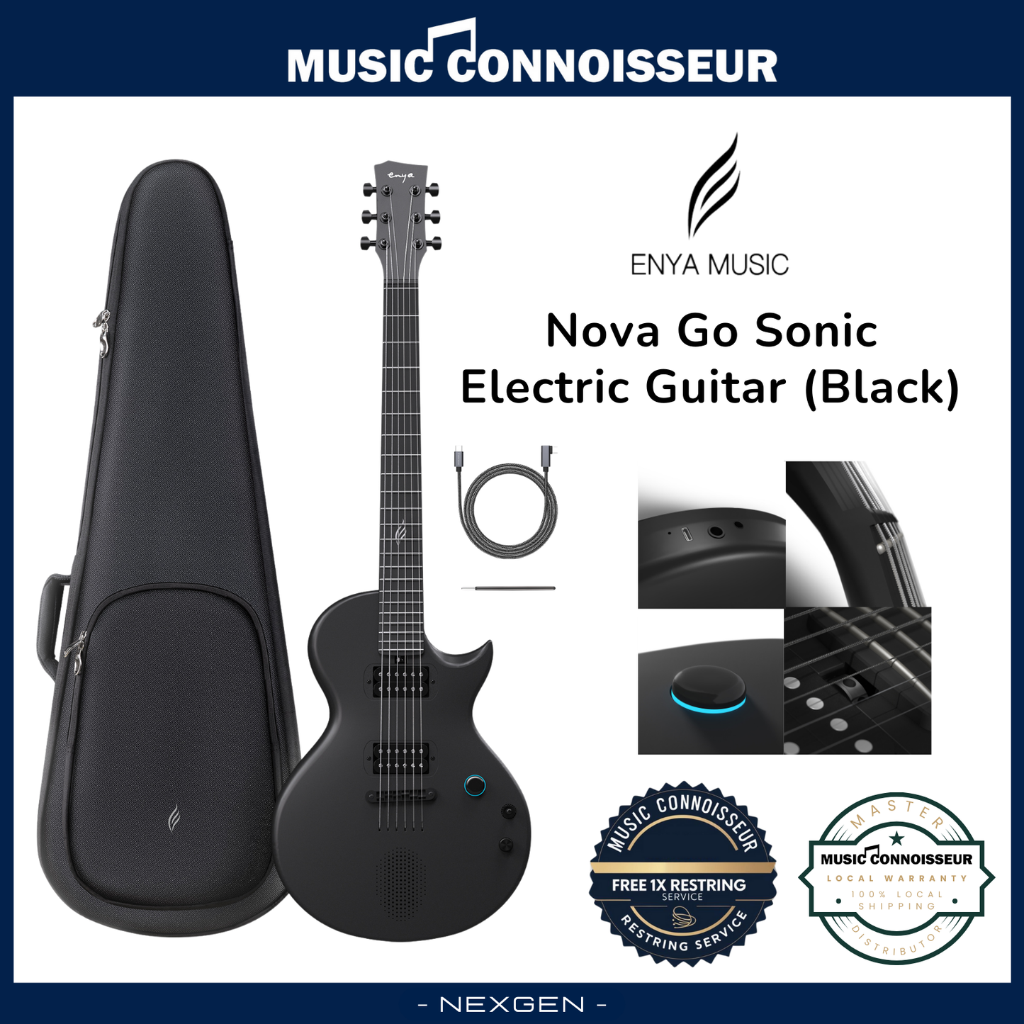 ENYA NOVA GO Sonic Electric Guitar (Black)