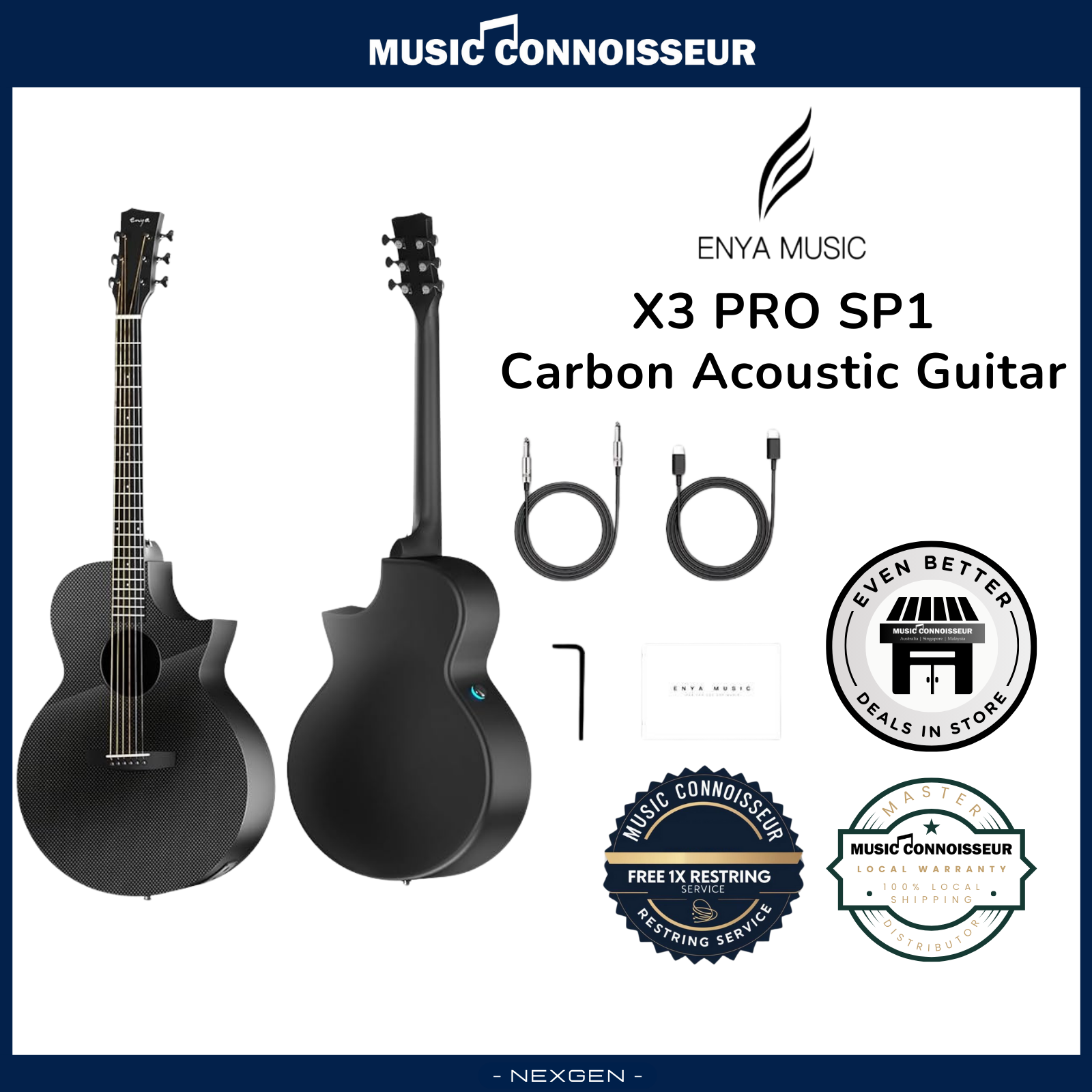 ENYA X3 PRO Carbon Acoustic Guitar – Music Connoisseur Singapore