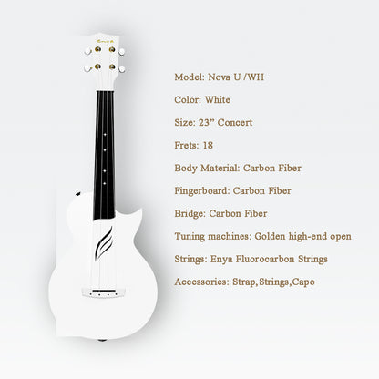 ENYA NOVA U Carbon Ukulele (White)