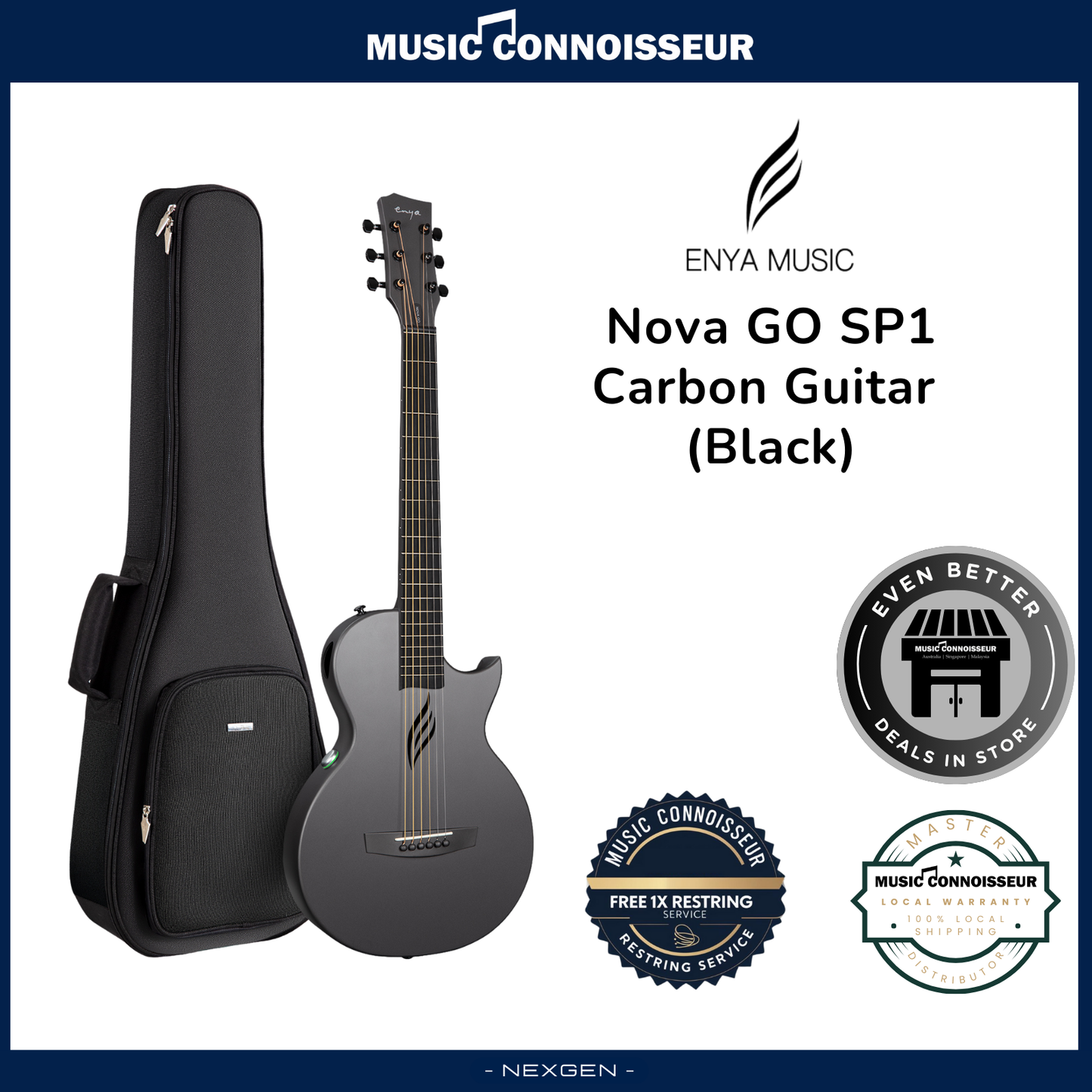 ENYA NOVA GO SP1 Carbon Guitar (Black) – Music Connoisseur Singapore ENYA NOVA GO SP1 Carbon Guitar (Black) – Music Connoisseur Singapore